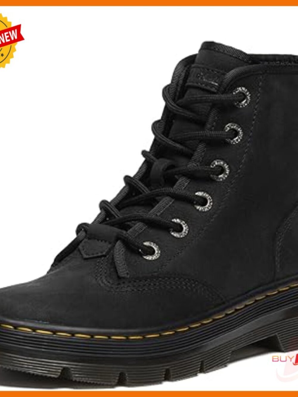Women's Lace-Up Combat Boots, Water-Resistant Leather, Ankle Height